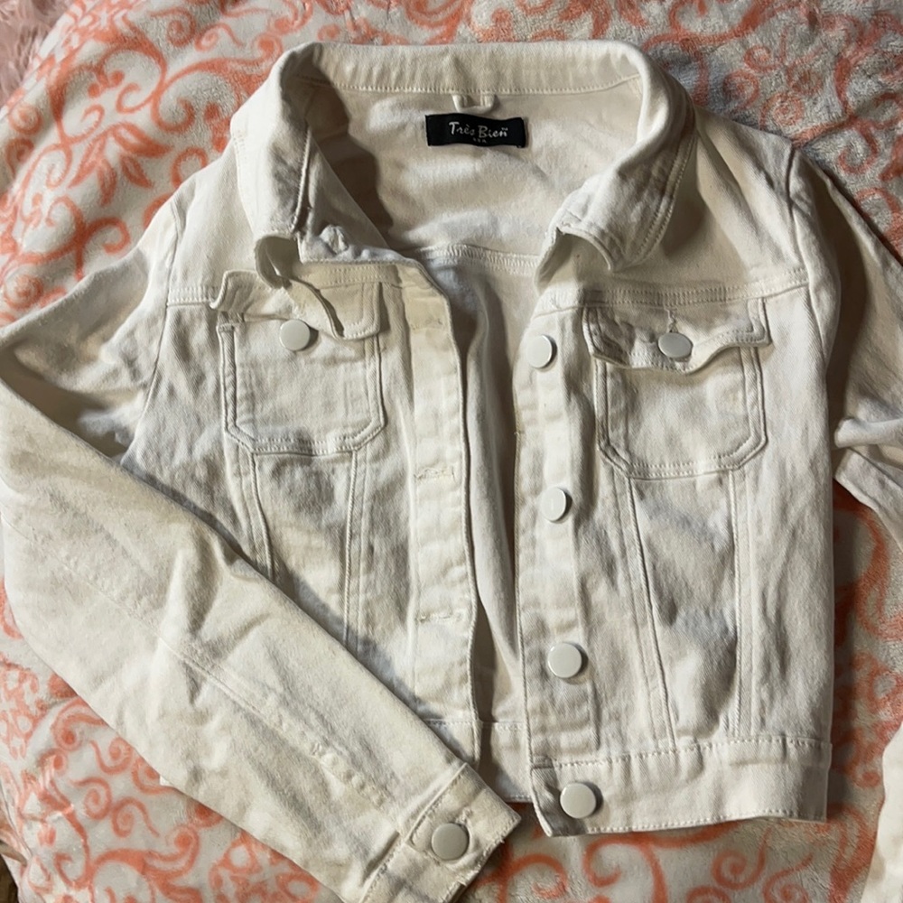 cute white jeans jacket